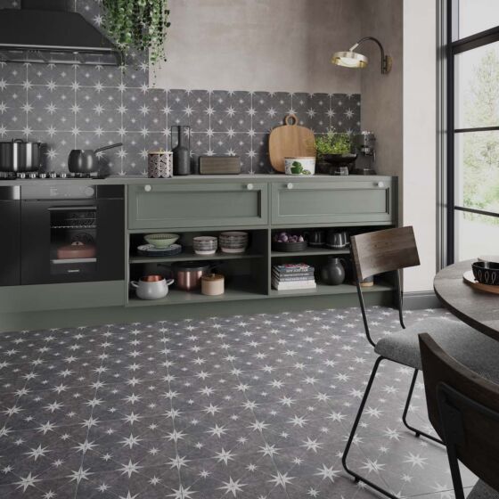 Vincent Charcoal Patterned Vitrified Ceramic 335x335mm