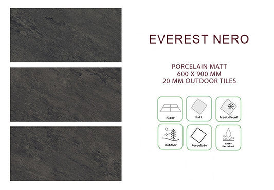 Everest Nero 600x900x20mm (Outdoor)