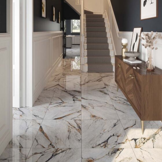 Hestia Viola Marble Glazed Porcelain 600x600mm